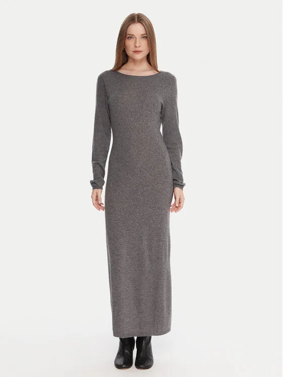 Φόρεμα υφασμάτινο · Γκρι · Midi