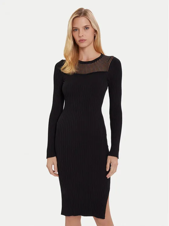 Φόρεμα υφασμάτινο · Μαύρο · Midi