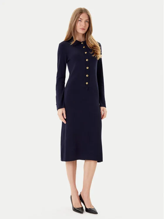 Φόρεμα υφασμάτινο · Σκούρο μπλε · Midi