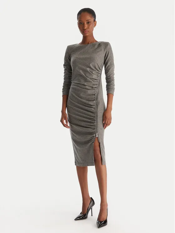 Φόρεμα κοκτέιλ · Γκρι · Midi