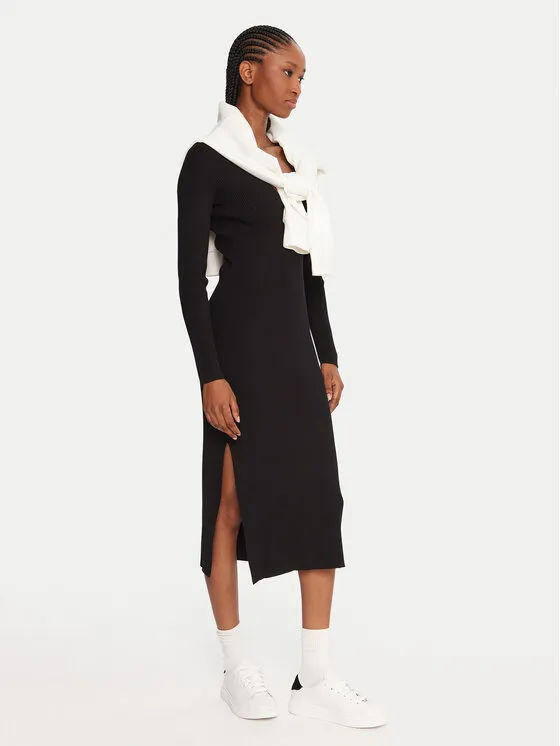 Φόρεμα υφασμάτινο · Μαύρο · Midi