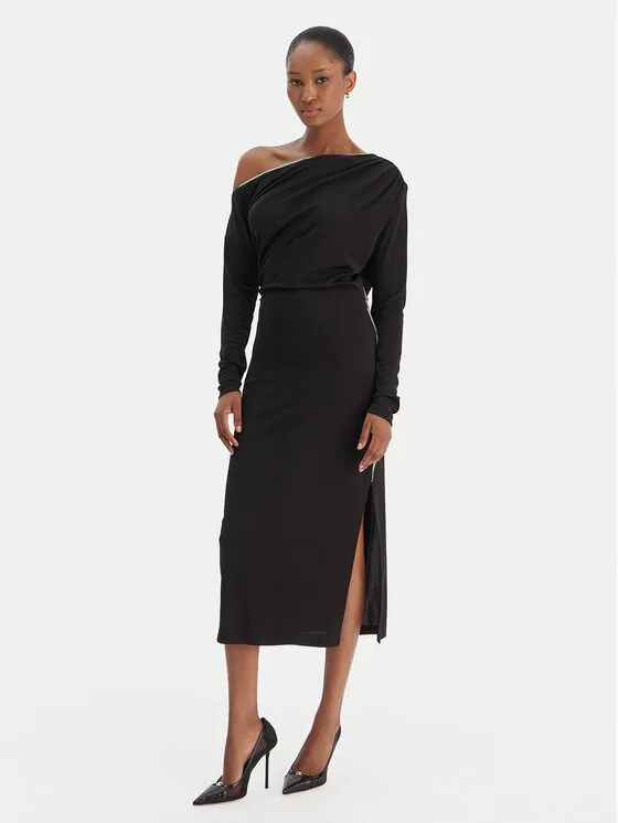 Φόρεμα κοκτέιλ · Μαύρο · Midi