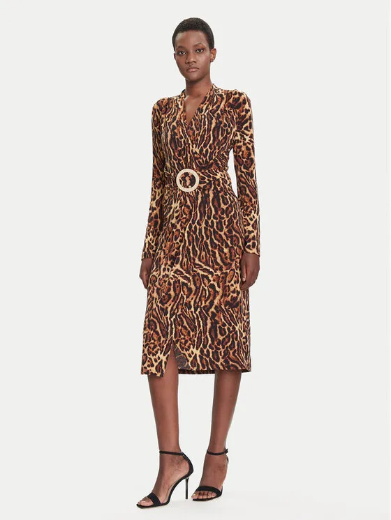 Φόρεμα κοκτέιλ · Καφέ · Midi