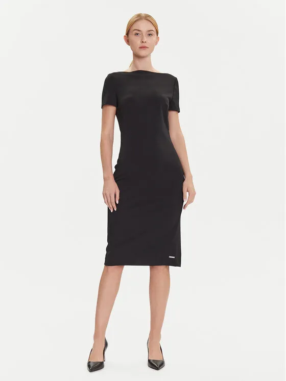Φόρεμα κοκτέιλ · Μαύρο · Midi
