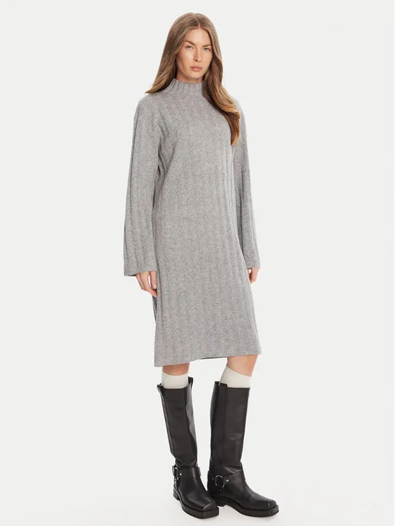 Φόρεμα υφασμάτινο · Γκρι · Midi