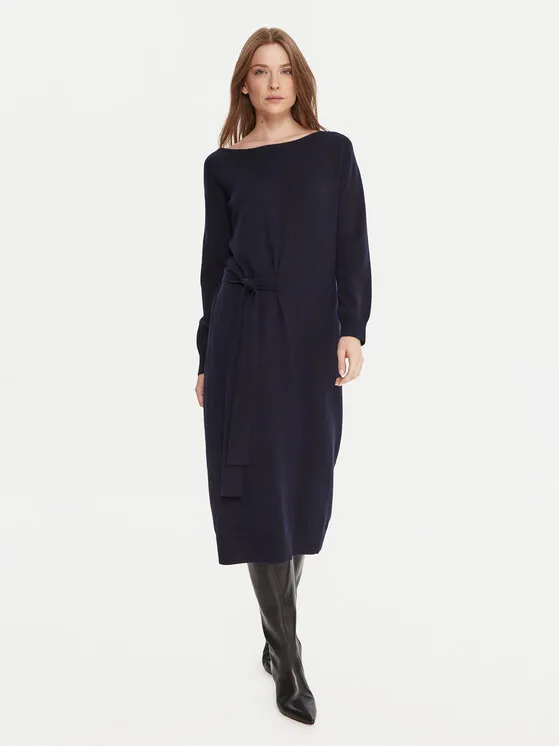 Φόρεμα υφασμάτινο · Σκούρο μπλε · Midi