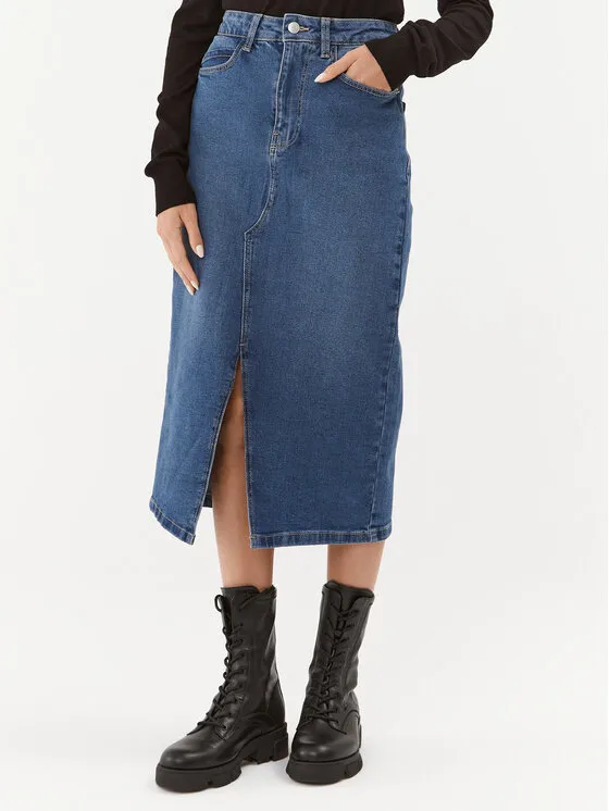 Φούστα τζιν · Σκούρο μπλε · Midi