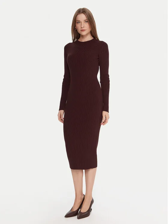 Φόρεμα υφασμάτινο · Καφέ · Midi