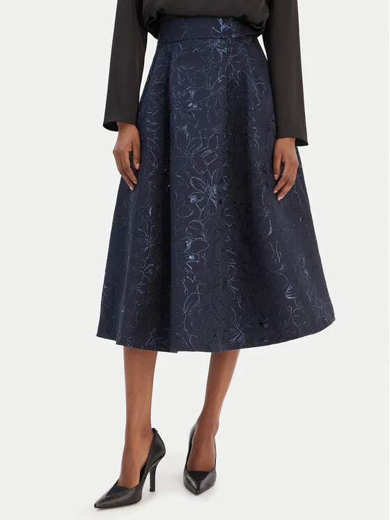 Φούστα σε γραμμή Α · Σκούρο μπλε · Midi