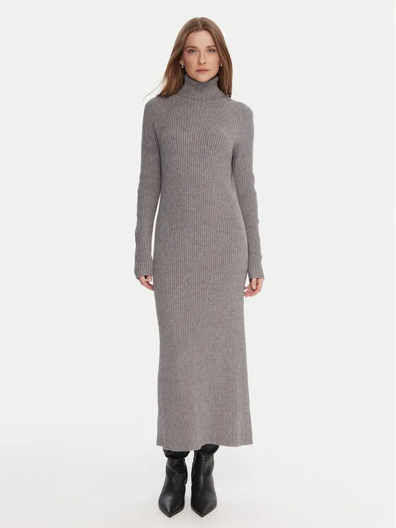 Φόρεμα υφασμάτινο · Γκρι · Midi