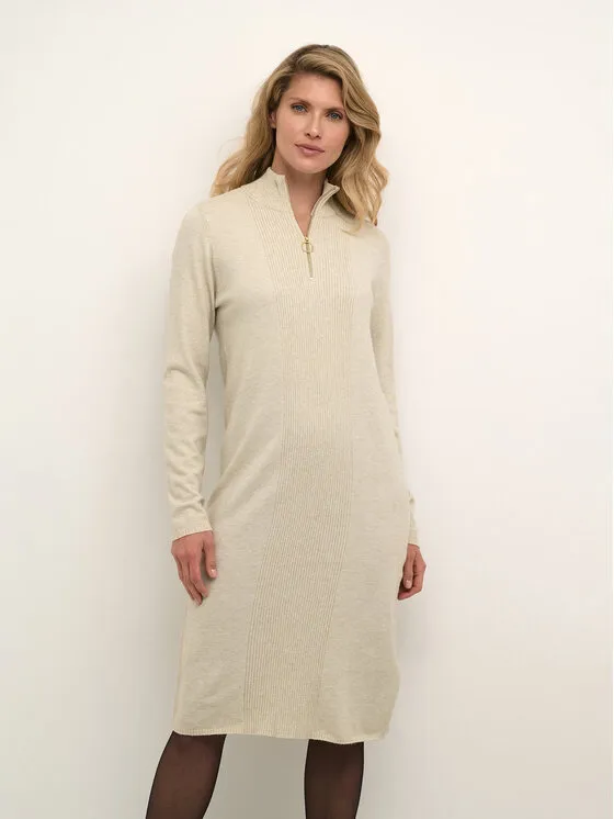 Φόρεμα υφασμάτινο · Μπεζ · Midi