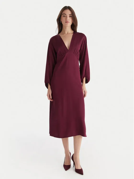 Φόρεμα κοκτέιλ · Μπορντό · Midi