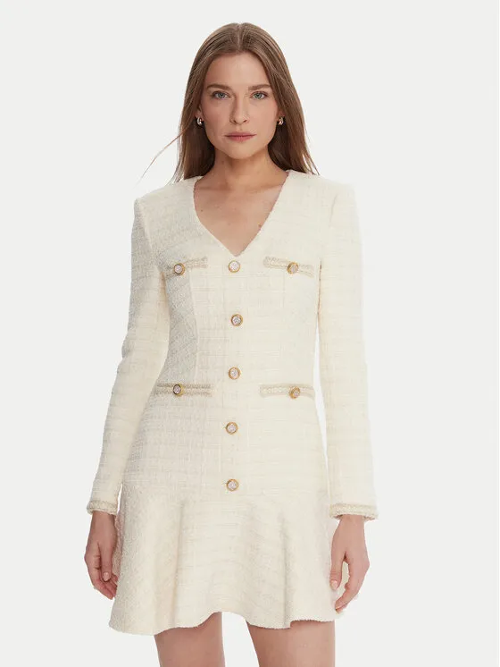 Φόρεμα κοκτέιλ · Εκρού · Midi