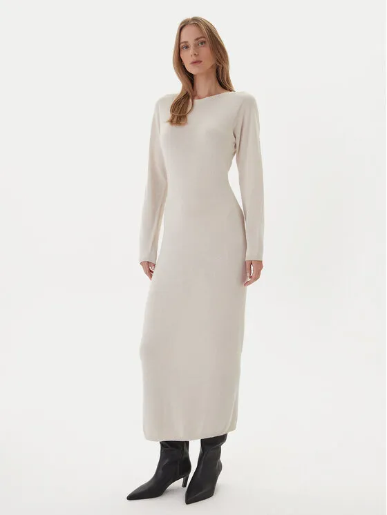 Φόρεμα υφασμάτινο · Εκρού · Midi