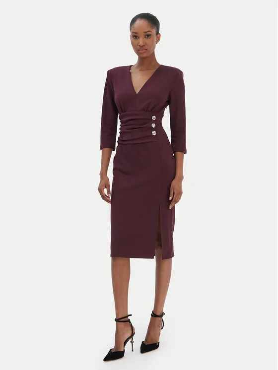 Φόρεμα κοκτέιλ · Μπορντό · Midi