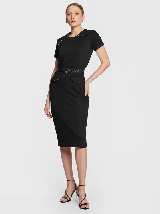 Φόρεμα υφασμάτινο · Μαύρο · Midi