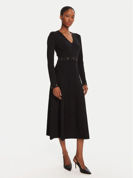 Φόρεμα υφασμάτινο · Μαύρο · Midi