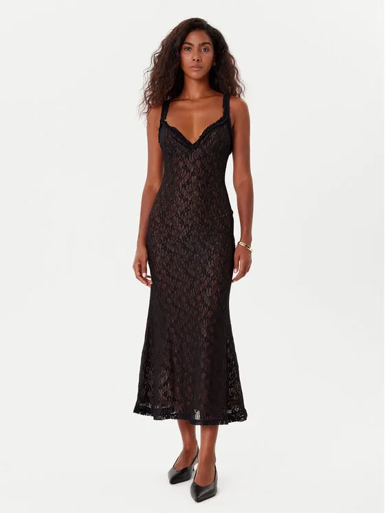 Φόρεμα κοκτέιλ · Μαύρο · Midi