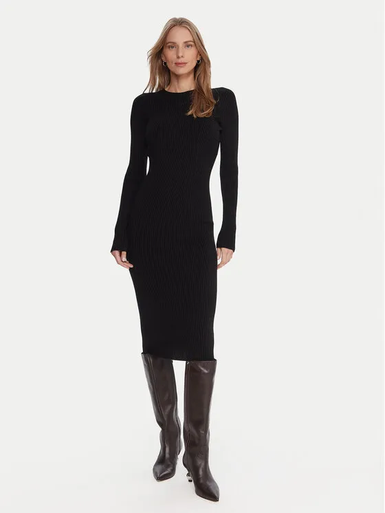 Φόρεμα υφασμάτινο · Μαύρο · Midi