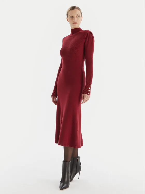 Φόρεμα υφασμάτινο · Μπορντό · Midi