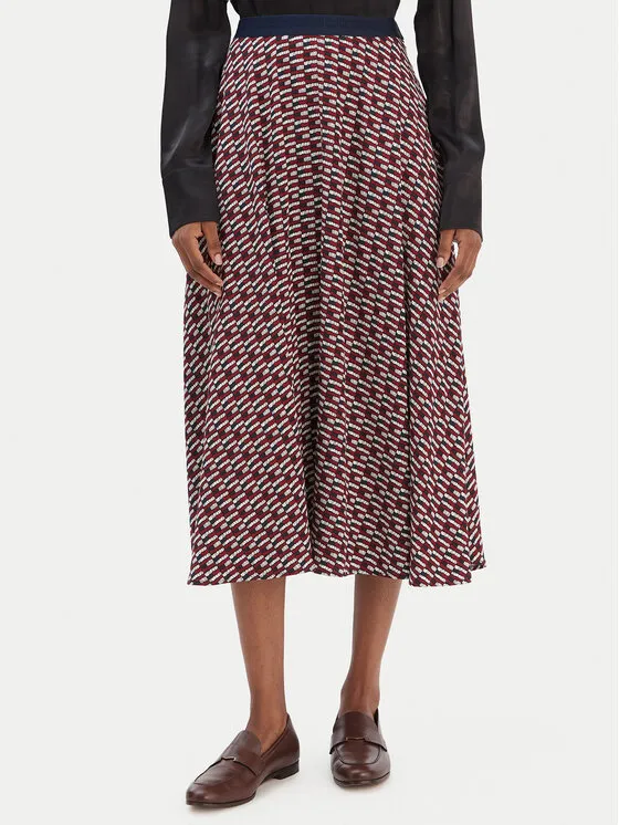 Φούστα σε γραμμή Α · Μπορντό · Midi