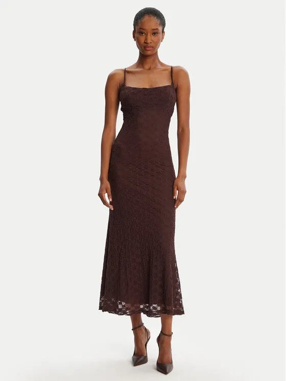 Φόρεμα κοκτέιλ · Καφέ · Midi