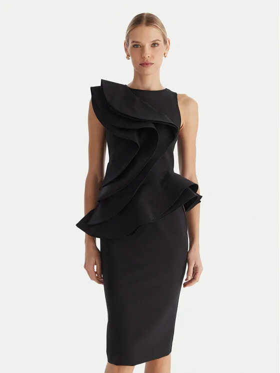 Φόρεμα κοκτέιλ · Μαύρο · Midi