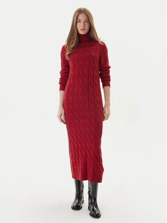 Φόρεμα υφασμάτινο · Κόκκινο · Midi