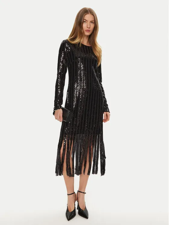 Φόρεμα κοκτέιλ · Μαύρο · Midi