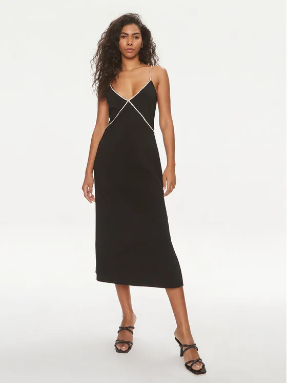 Φόρεμα κοκτέιλ · Μαύρο · Midi