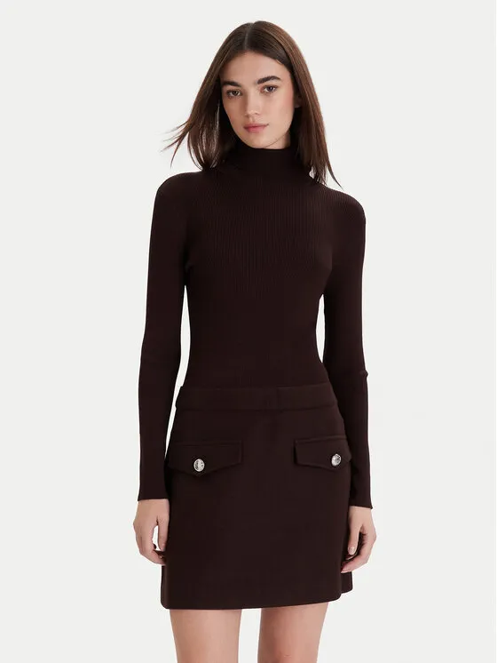 Φόρεμα υφασμάτινο · Καφέ · Mini