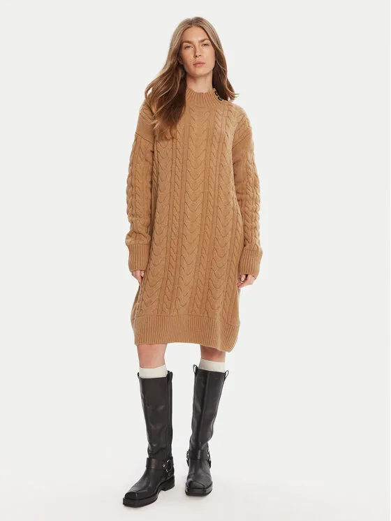 Φόρεμα υφασμάτινο · Καφέ · Mini