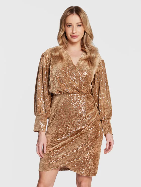 Φόρεμα κοκτέιλ · Καφέ · Mini