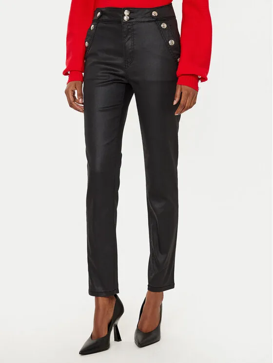 Morgan Παντελόνι από απομίμηση δέρματος · Μαύρο · Slim Fit
