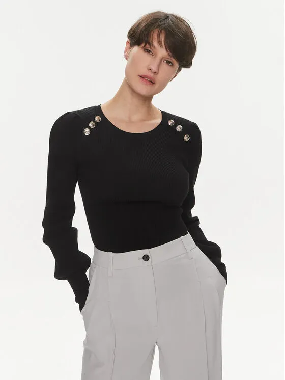 Morgan Πουλόβερ · Μαύρο · Slim Fit