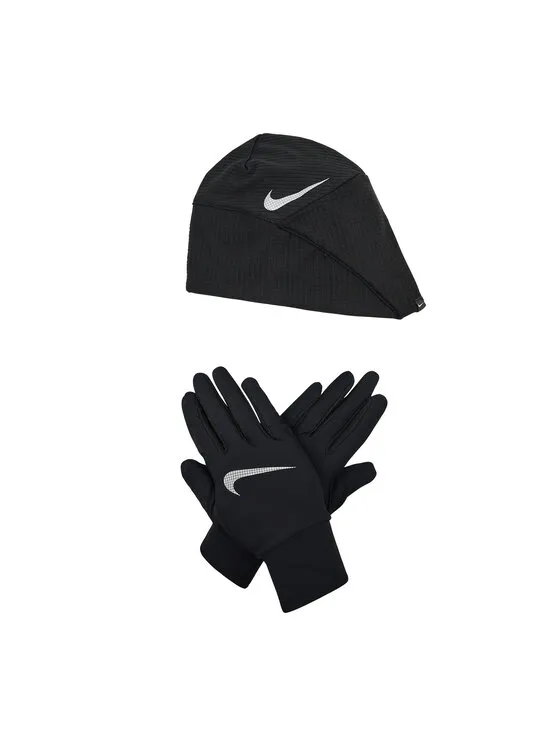 Nike Σετ σκούφος και γάντια · Μαύρο
