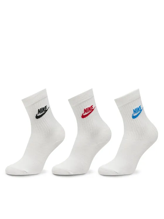 Nike Σετ 3 ζευγάρια ψηλές κάλτσες γυναικείες · Λευκό