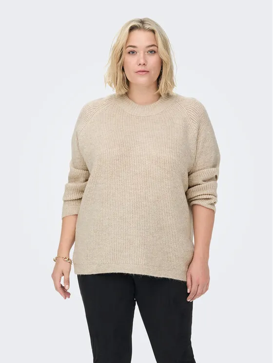 ONLY Carmakoma Πουλόβερ · Μπεζ · Regular Fit
