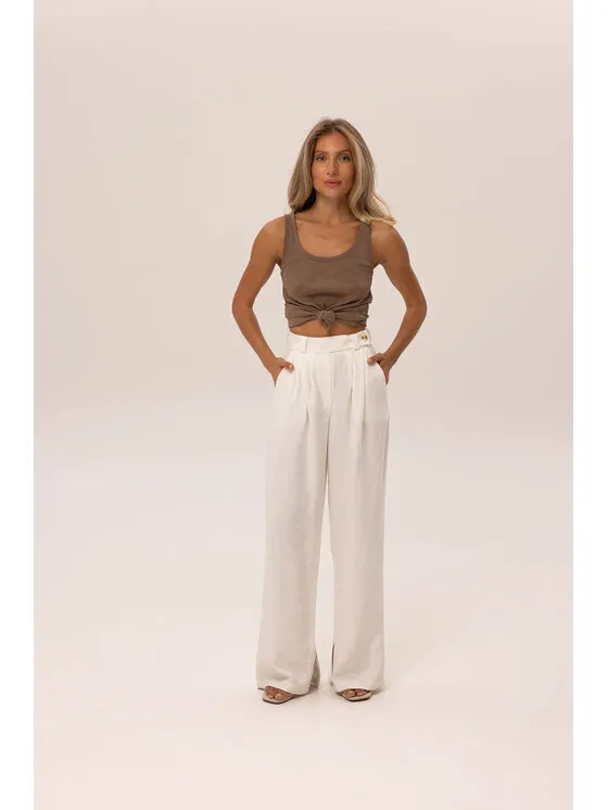 Παντελόνι υφασμάτινο · Λευκό · Oversize