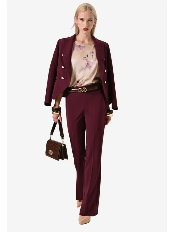 Παντελόνι Palazzo · Μπορντό · Regular Fit