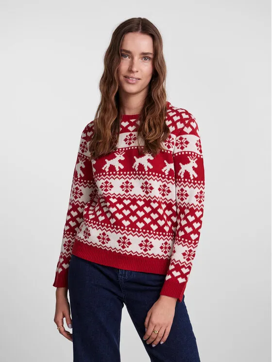 Pieces Πουλόβερ · Κόκκινο · Regular Fit