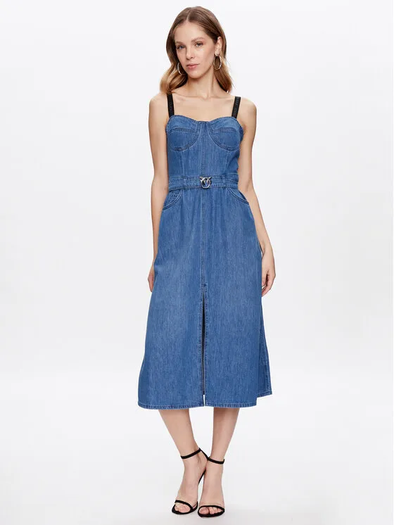 PINKO Φόρεμα τζιν · Μπλε · Midi