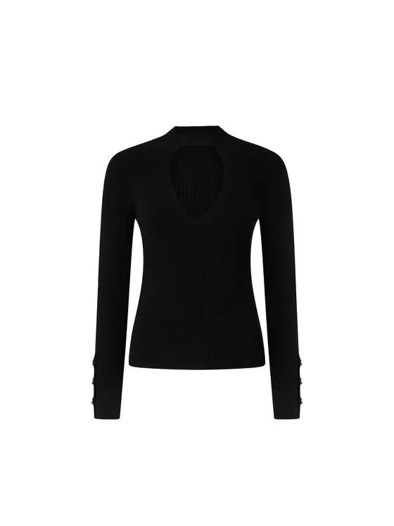 Πουλόβερ · Μαύρο · Slim Fit