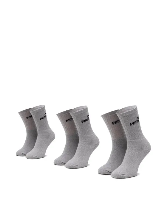 Puma Σετ 3 ζευγάρια ψηλές κάλτσες unisex · Γκρι
