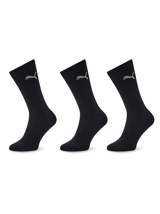 Puma Σετ 3 ζευγάρια ψηλές κάλτσες unisex · Μαύρο
