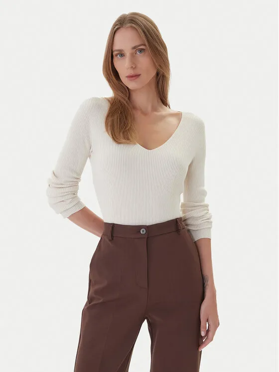 Πουλόβερ · Εκρού · Slim Fit