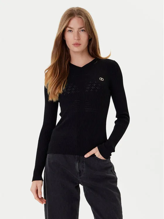Πουλόβερ · Μαύρο · Slim Fit