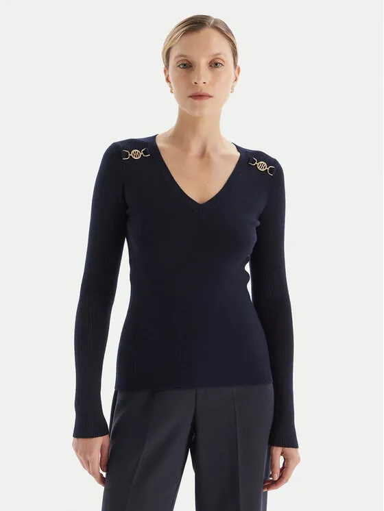 Πουλόβερ · Σκούρο μπλε · Slim Fit