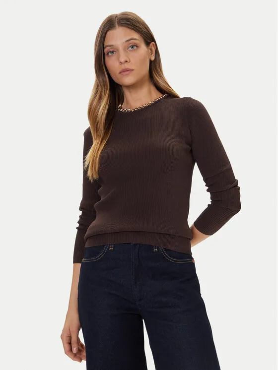 Πουλόβερ · Καφέ · Slim Fit