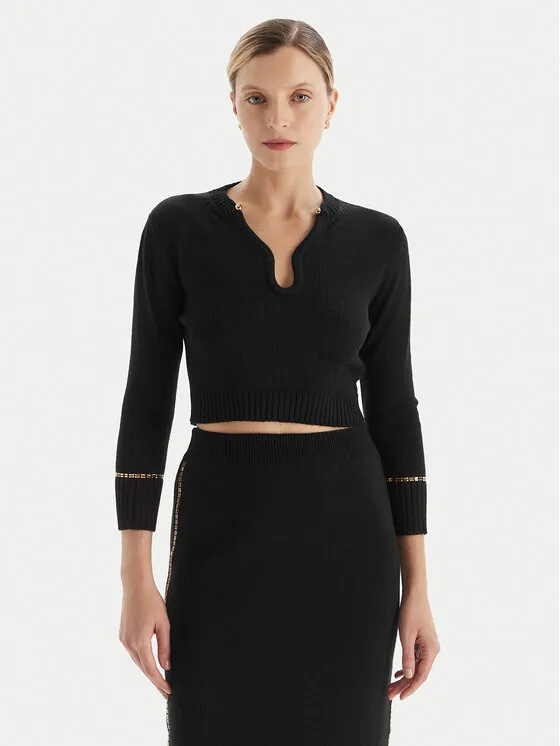 Πουλόβερ · Μαύρο · Slim Fit